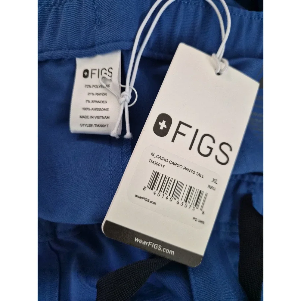 FIGS Mens Cairo Cargo Scrub Pants Tall XL Royal Blue Technical Collection NWT